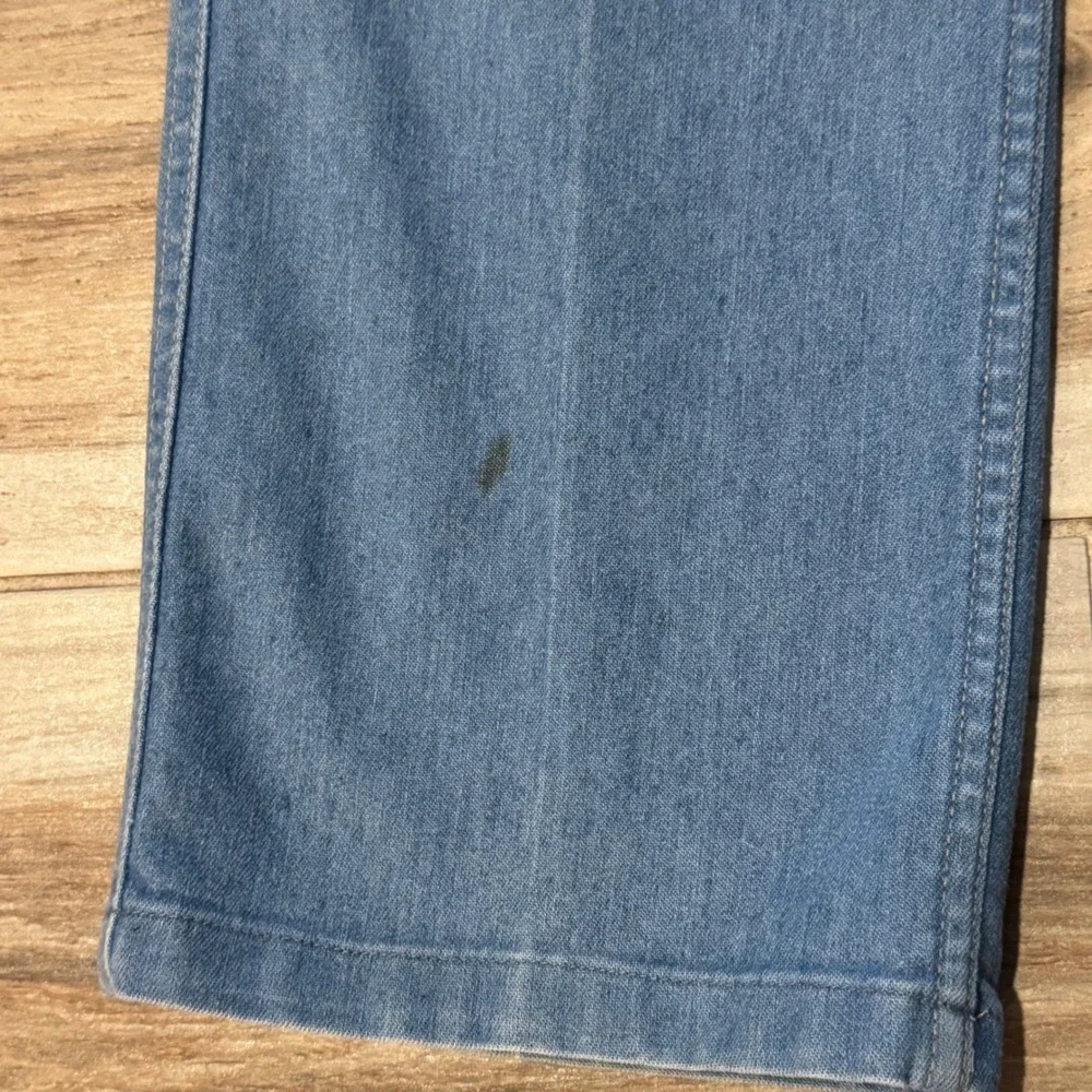 Vtg Levis 393 Movin On Jeans Light Wash Denim Work Pants Cotton Poly Blend 36x30